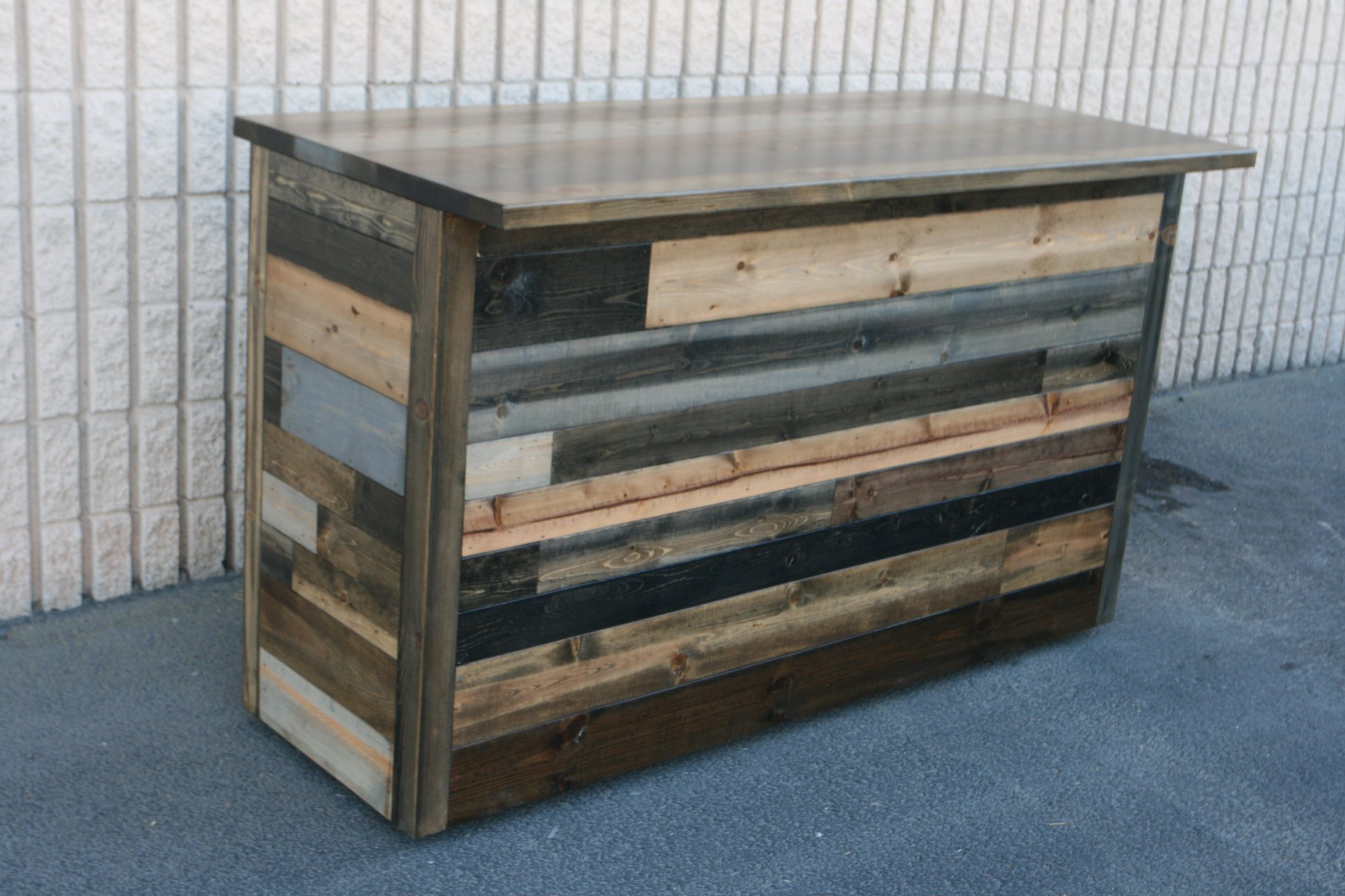 Custom woodworking workshop and finished wood projects